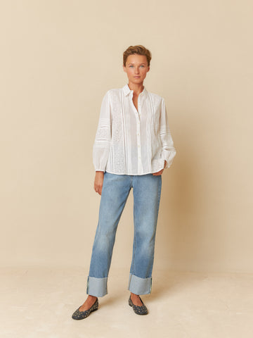 EMBROIDERED VOILE SHIRT
