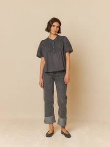 INDI & COLD EMBROIDERED VOILE BLOUSE