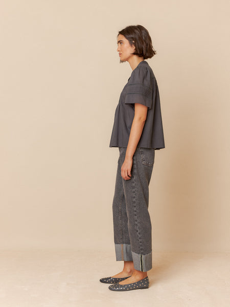 INDI & COLD EMBROIDERED VOILE BLOUSE