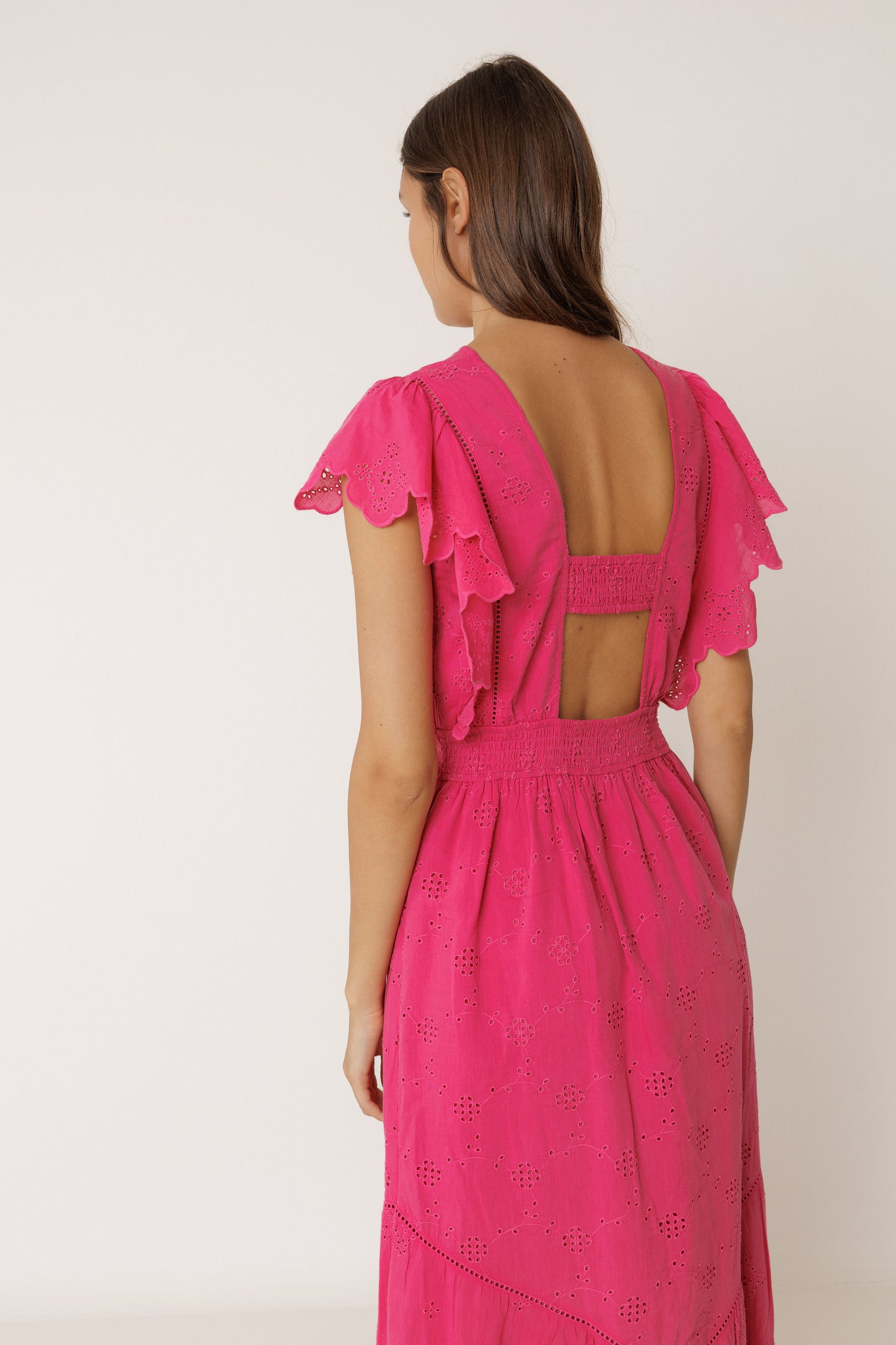 Indi & Cold Embroidery Maxi Dress Pink
