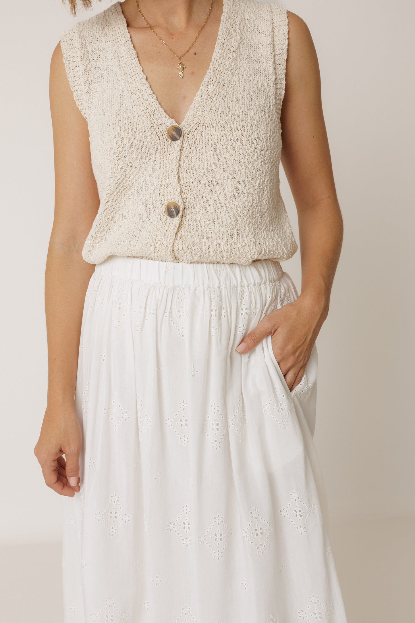 Indi & Cold Embroidery Maxi Skirt