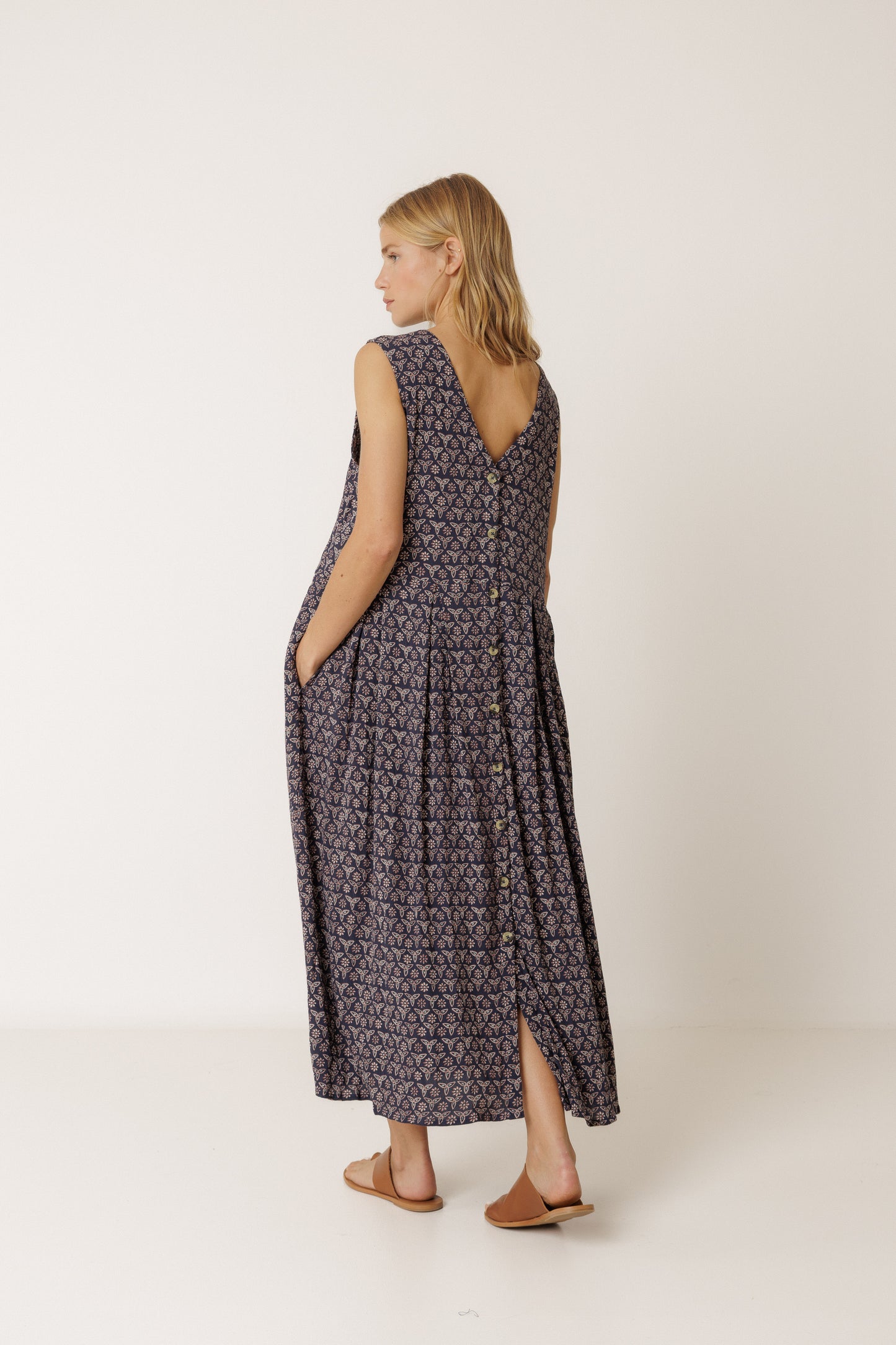 Indi & Cold  Floral Dress Navy