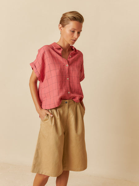 INDI & COLD WINDOWPANE CHECK SHIRT