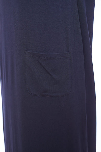 Naya Jersey Dress With Pocket/Slit-Navy