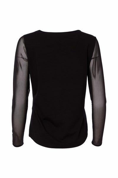 Naya Mesh Sleeve Top Black