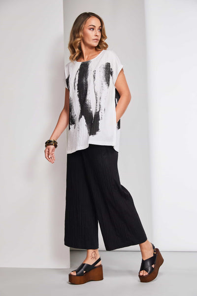 Naya Border Brush Stroke Top