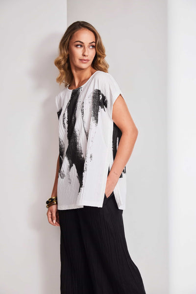 Naya Border Brush Stroke Top