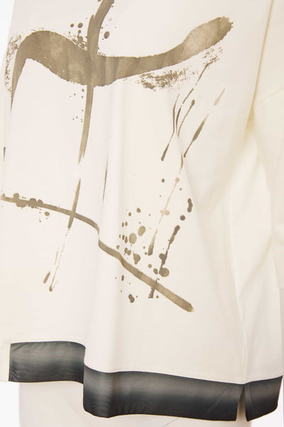 Naya Placement Print Top- Army