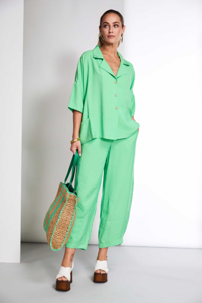 Naya Wide Leg Trouser With Side Pocket Glas