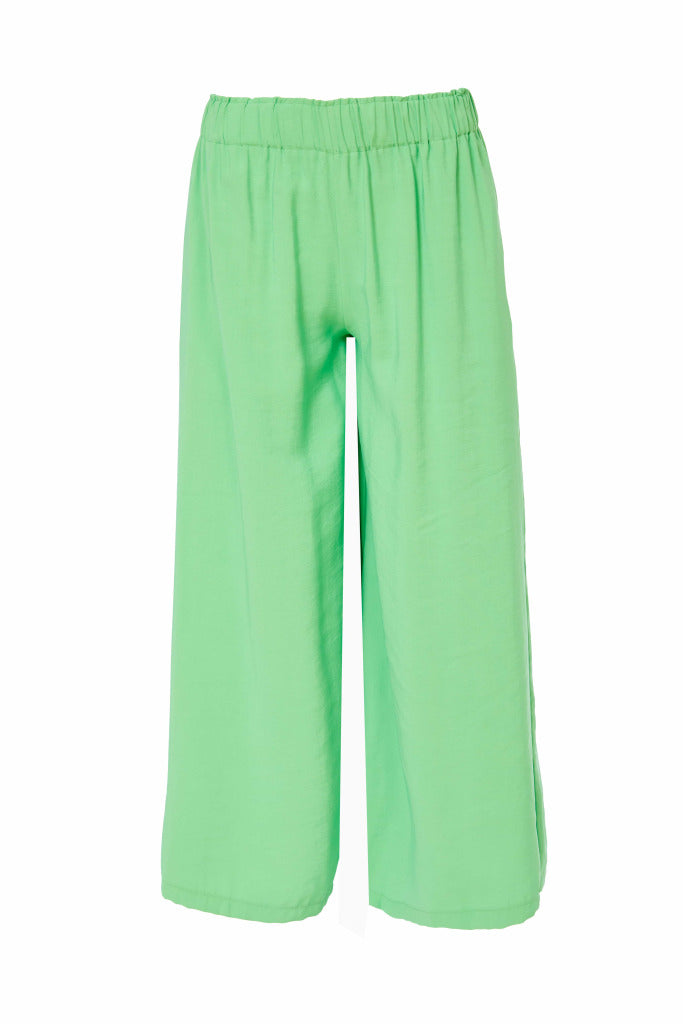 Naya Wide leg Crop Trouser With Elastic Waist Glas
