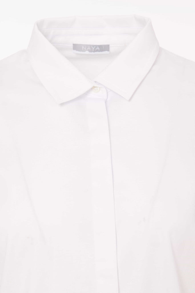 Naya Cotton Shirt With Contrast Jersey Panels