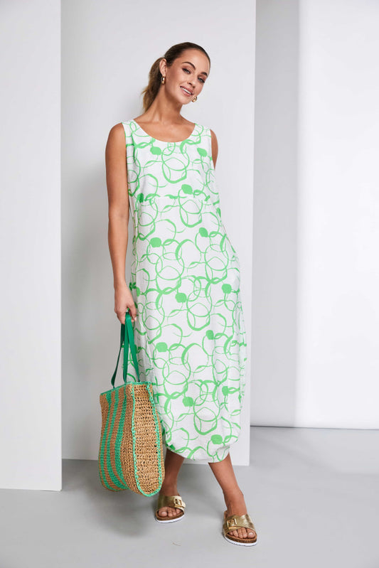 Naya Round Neck Squiggle Print Dress