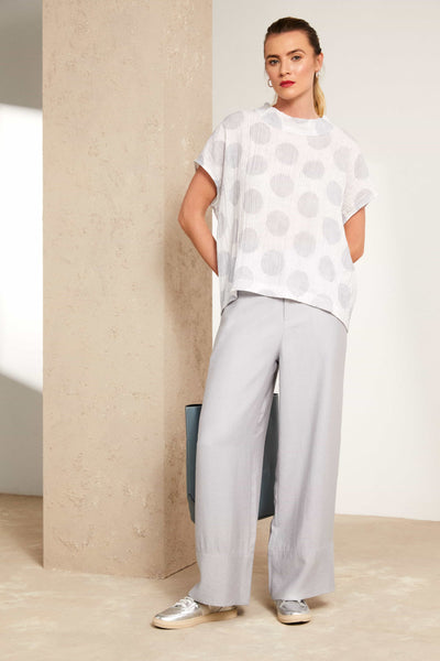 Naya Crinkle Spot High Neck Top