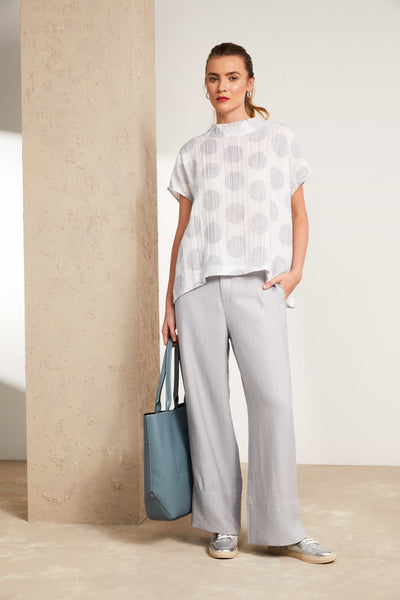 Naya Crinkle Spot High Neck Top