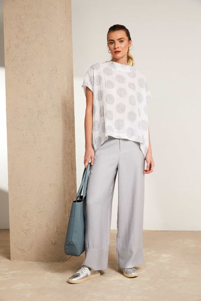 Naya Crinkle Spot High Neck Top