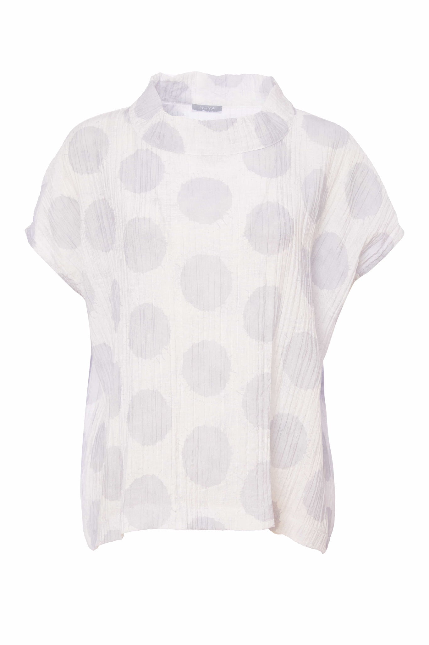 Naya Crinkle Spot High Neck Top