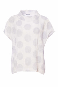 Naya Crinkle Spot High Neck Top