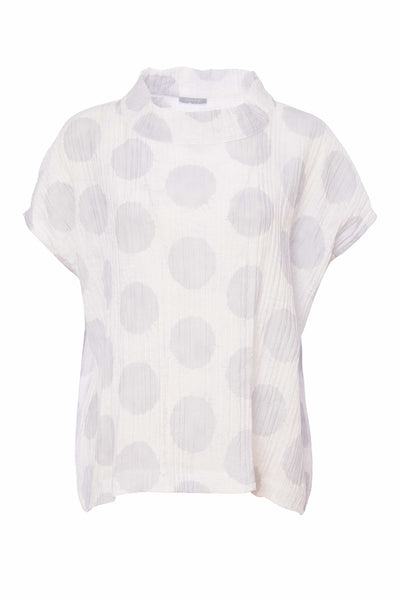 Naya Crinkle Spot High Neck Top