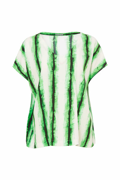Naya Blurred Stripe Print V-Neck