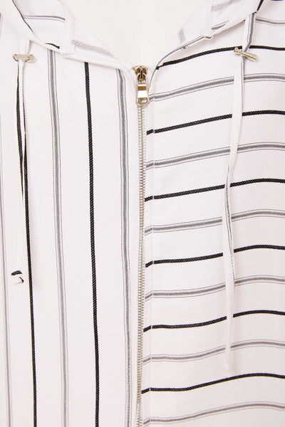 Naya Striped Hooded Zip Jacket