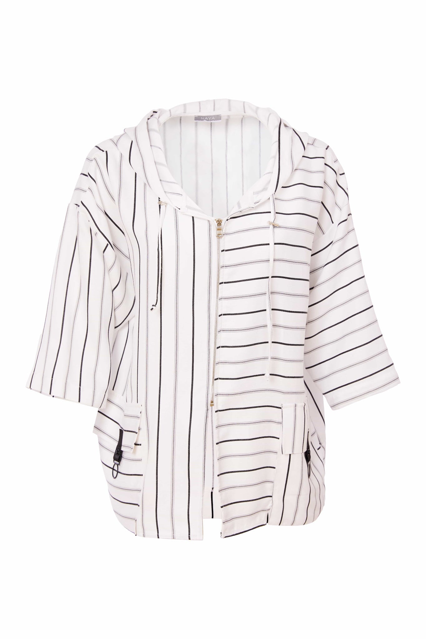 Naya Striped Hooded Zip Jacket