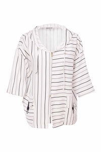 Naya Striped Hooded Zip Jacket
