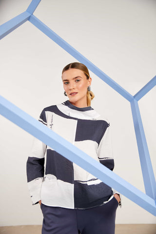 Naya Block Colour High Neck Top