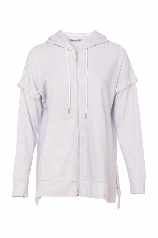 Naya Fine Stripe Print Hooded Top