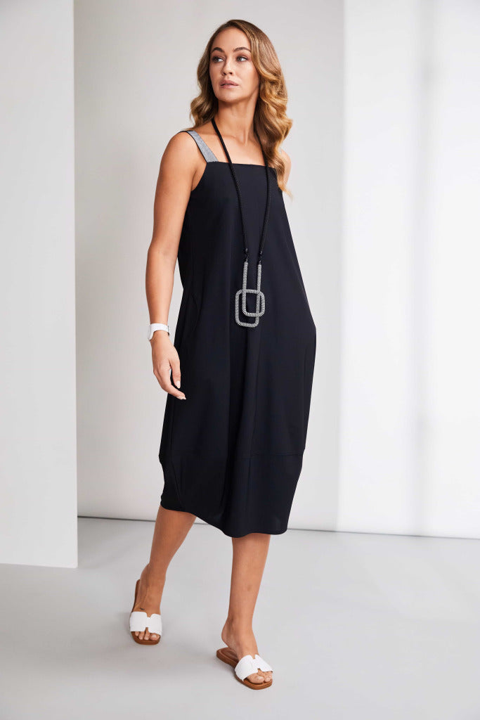 Naya Tulip Shape Dress With Ribbed Shoulder Strap
