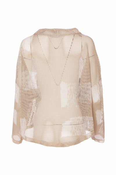 Naya Faded Block Mesh Print Top