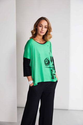 Naya Placement Print Top Glas