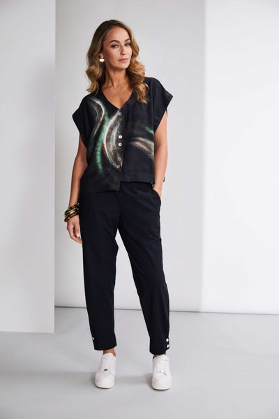 Naya Brushed Stroke Print Blouse