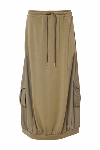 Naya Mix Material Skirt Army