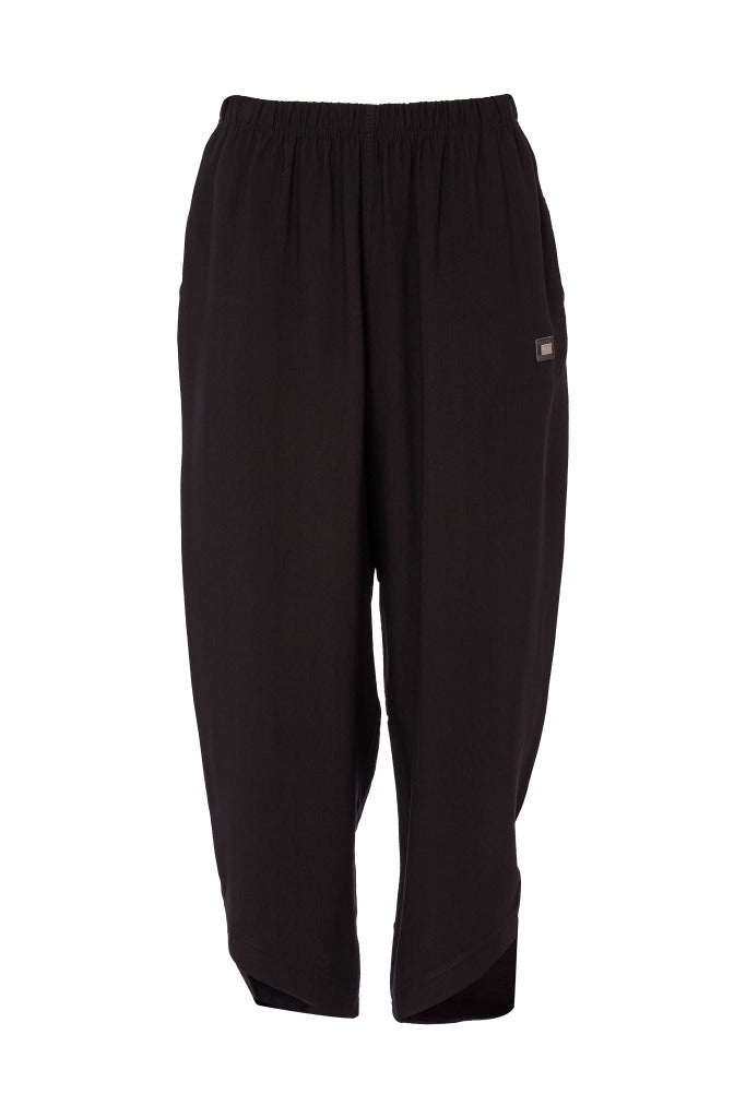 Naya Soft Pull on Curve Detail Trouser- Black