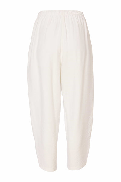 Naya Soft Pull on Curve Detail Trouser- White