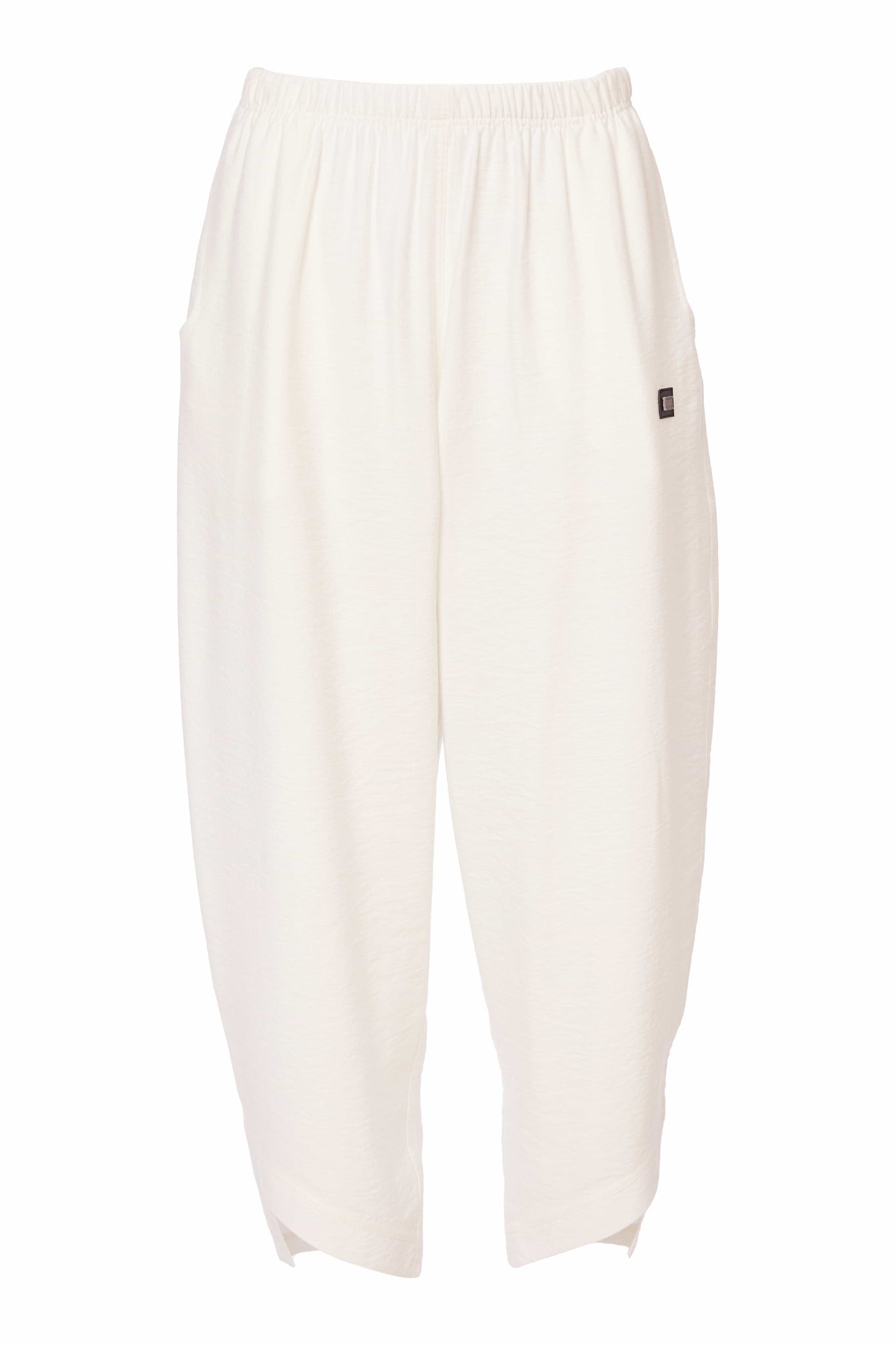 Naya Soft Pull on Curve Detail Trouser- White