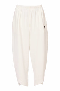 Naya Soft Pull on Curve Detail Trouser- White