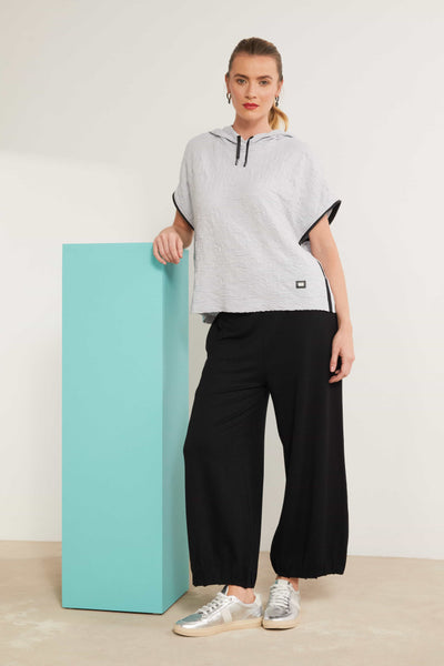 Naya Embossed Hooded Top Silver