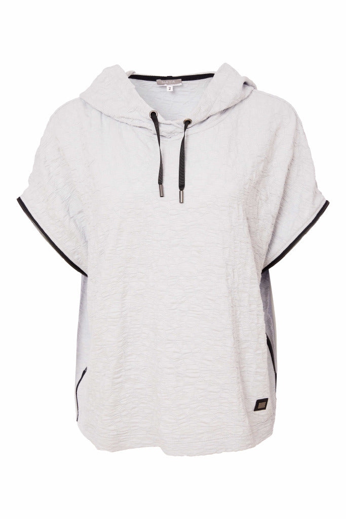 Naya Embossed Hooded Top Silver