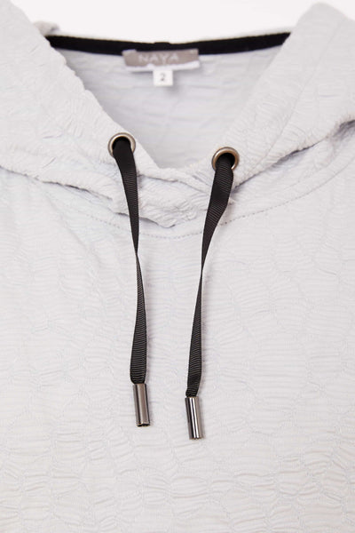 Naya Embossed Hooded Top Silver