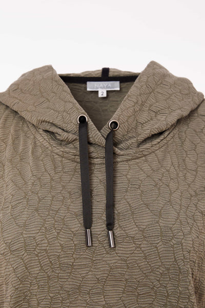 Naya Embossed Hooded Top Army