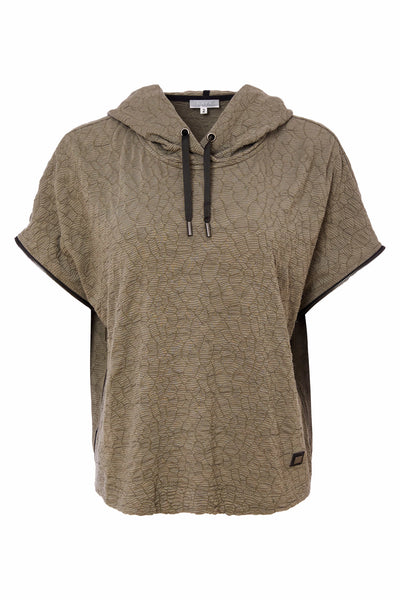 Naya Embossed Hooded Top Army