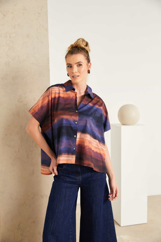 Naya Blurred Wave Print Shirt