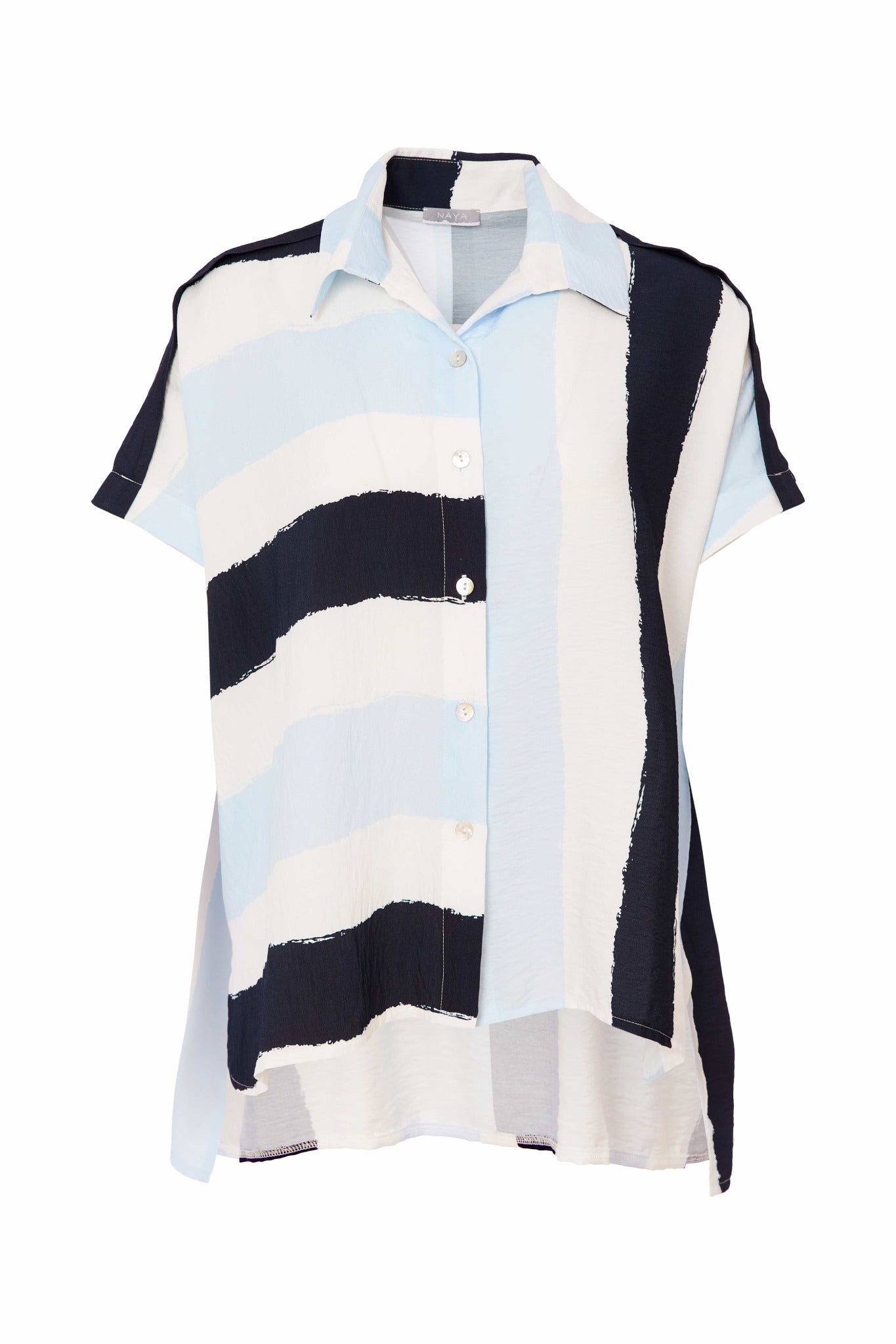 Naya Trio wide stripe button through shirt