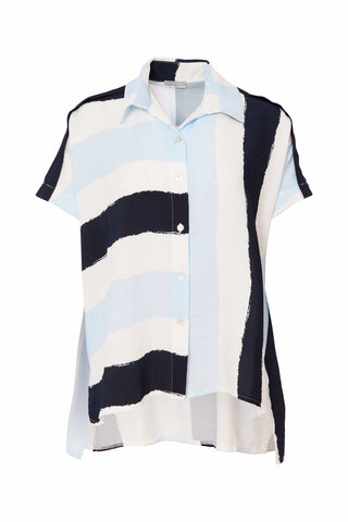 Naya Trio wide stripe button through shirt