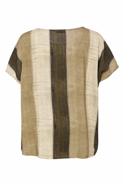 Naya Wide Stripe Scratch Print Top