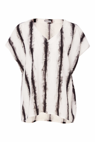 Naya Blurred Stripe V-Neck Top