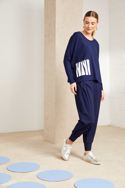 Naya Tuck Trouser- French Blue