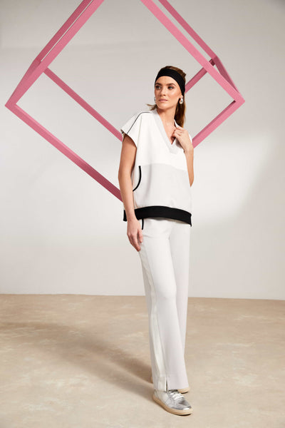 Naya V-Neck Top Contrast Neckline