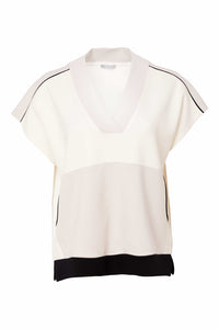 Naya V-Neck Top Contrast Neckline
